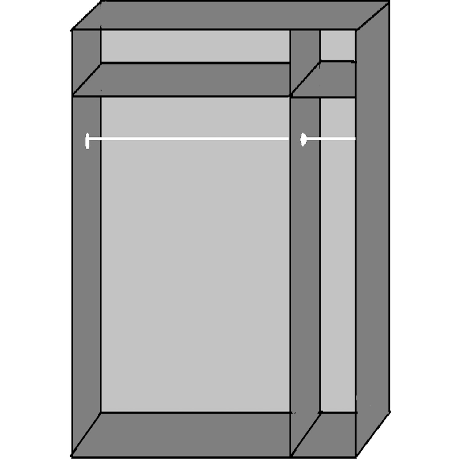 Aalst Sliding Wardrobe - Grey 135cm