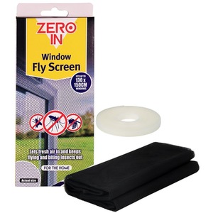 Window Fly Screen Bug Net Reusable Black Mesh 130cm x 150cm