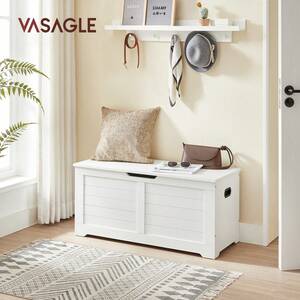 White VASAGLE Chest, Bench, Blanket Box with 2 Safety Hinges, Shoe Bench shot 9235974