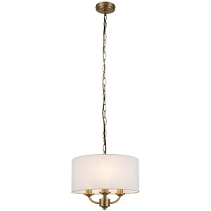 COSYLYTE Winston 3 Light Faux Linen Shade Pendant Light