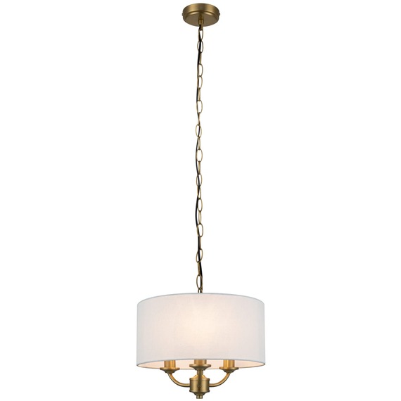 COSYLYTE Winston 3 Light Faux Linen Shade Pendant Light