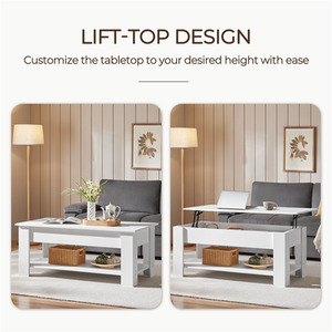 White Yaheetech Lift Top Coffee Table with Hidden Storage shot 9915441