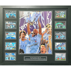 Vincent Kompany Signed and Framed Manchester City photo