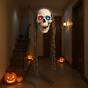 Halloween Hanging Skull Decoration with LED Eyes