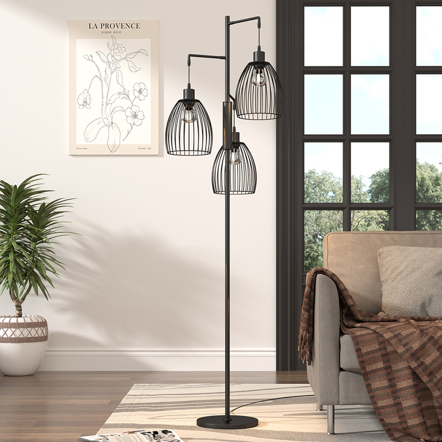 Image of Lifeideas 3-Head Irregular Shade Floor Lamp&hellip;
