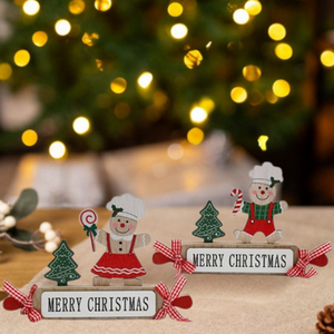 Christmas Wooden Gingerbread Man and Woman
