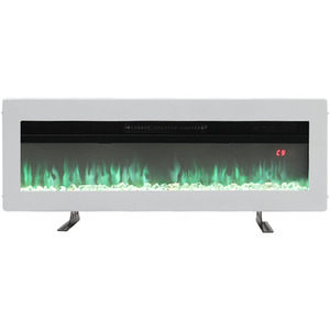Lifeideas White Electric Fireplace with Crystal Fuel Bed