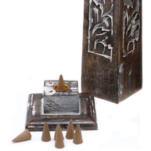 Tape Incense Tower Washed Des2 Mango Wood