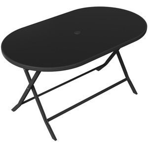 Breeins Outdoor Folding Table with Umbrella Slot