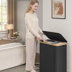 SONGMICS Laundry Hamper with Lid, Laundry Basket Sorter, Storage Bin