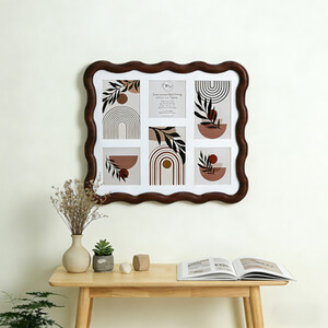 Dark Wood Effect Wavy 6 Aperture Frame