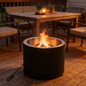 Smokeless 20in Stainless Steel Outdoor Fire Pit Stove with Ash Tray