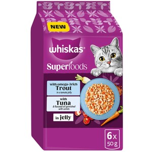 Pack of 6 Whiskas Superfoods in Jelly Cat Food
