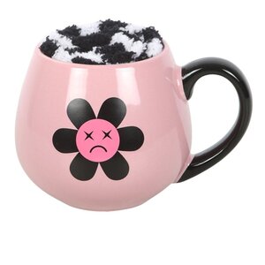 Sad Flower Mug Socks Gift Set Cozy Emo Nightwear