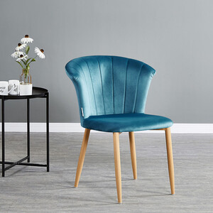 Set of 4 Elsa Velvet Dining Chairs Upholstered for Kitchen Dining Room