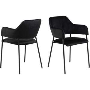 Haderslev Set of 2 Upholstered Dining Chairs with Armrests