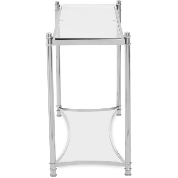 Ackley Silver Console Table with Clear Glass