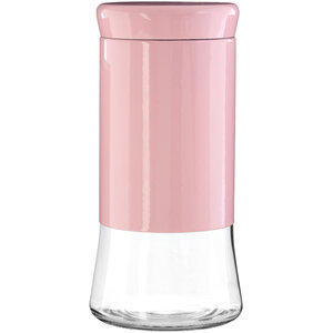 Luca Pink Steel and Glass Storage Jar - 1500ml
