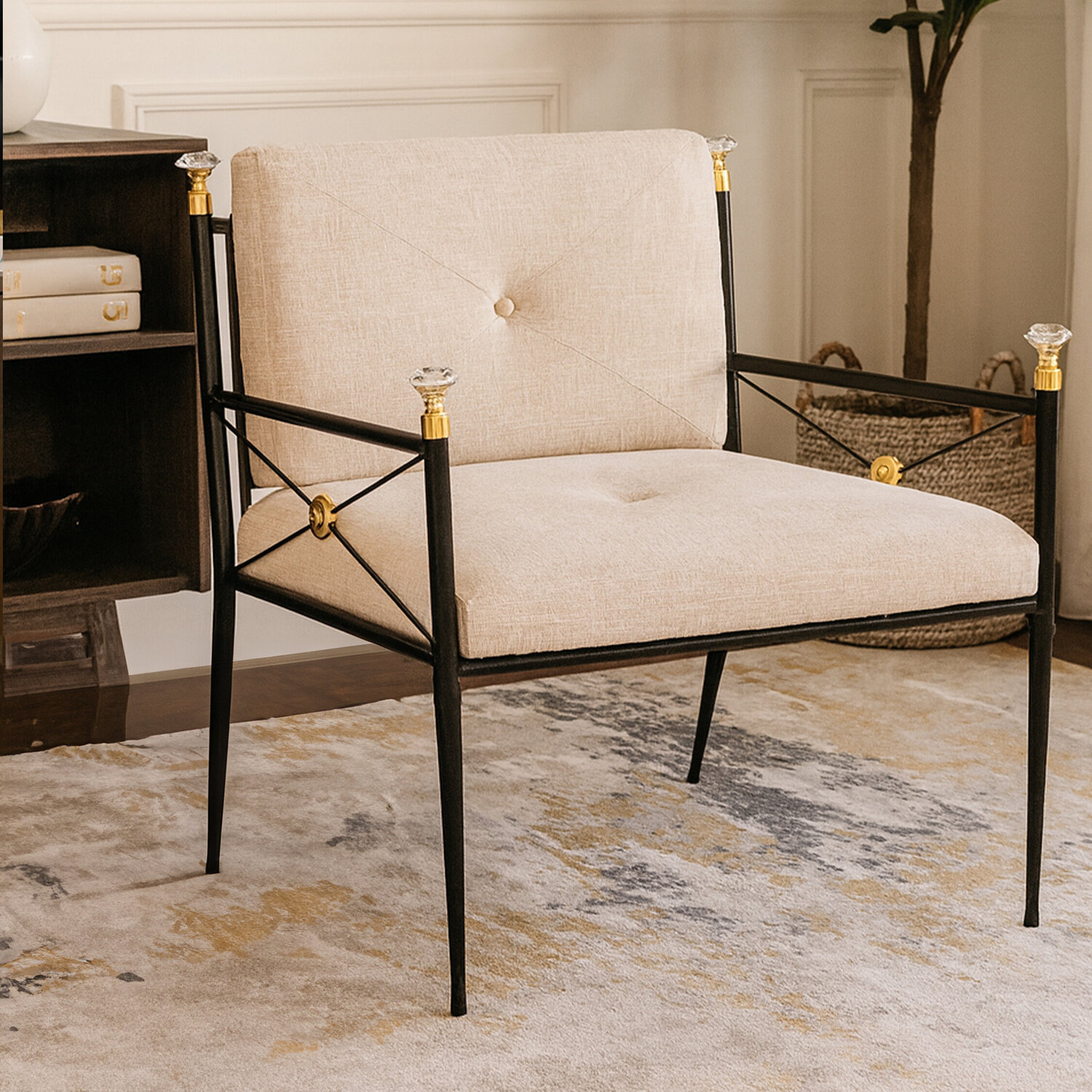 Interiors By Premier Monroe Lounge Chair - Cream