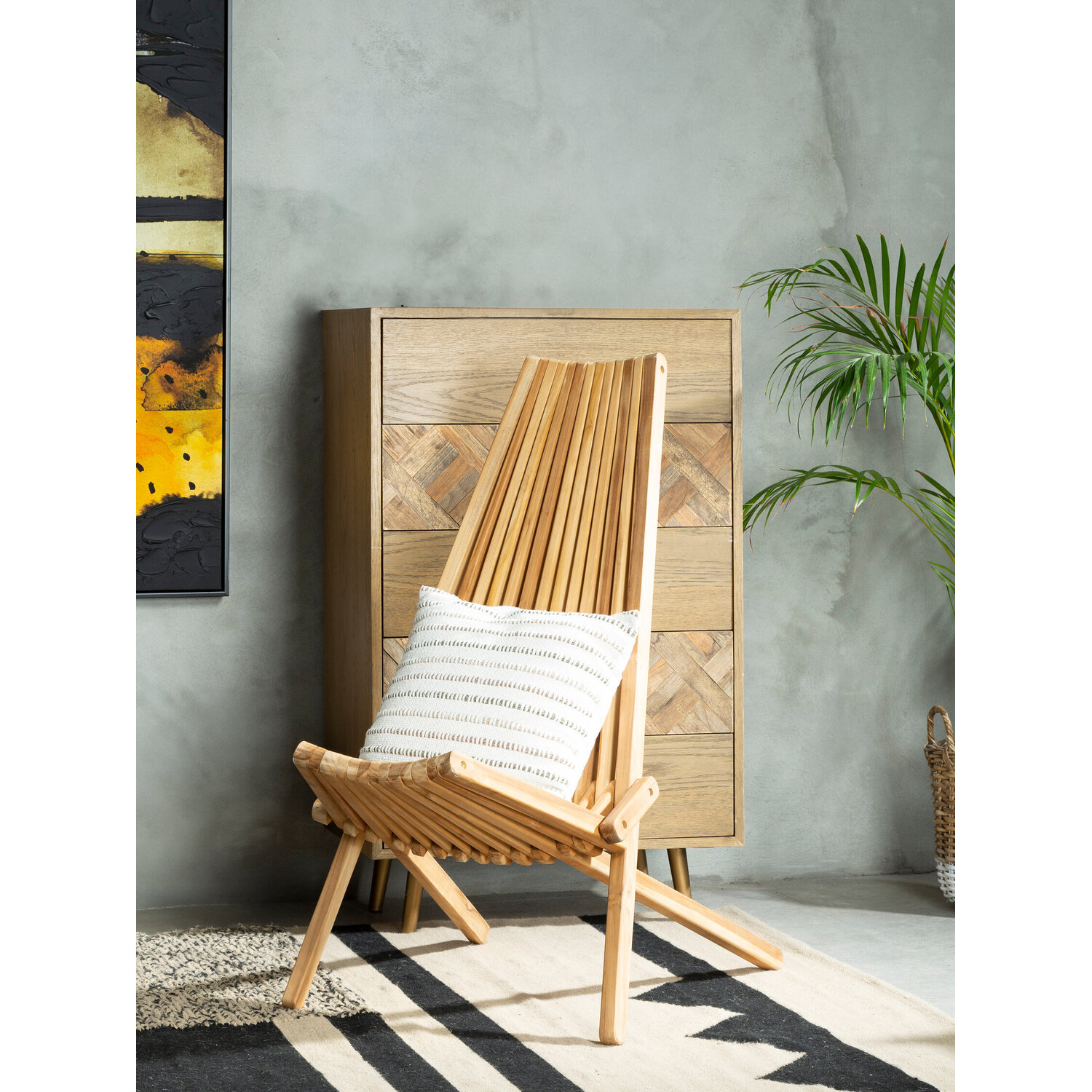 Manado Wooden Lounge Chair - Natural