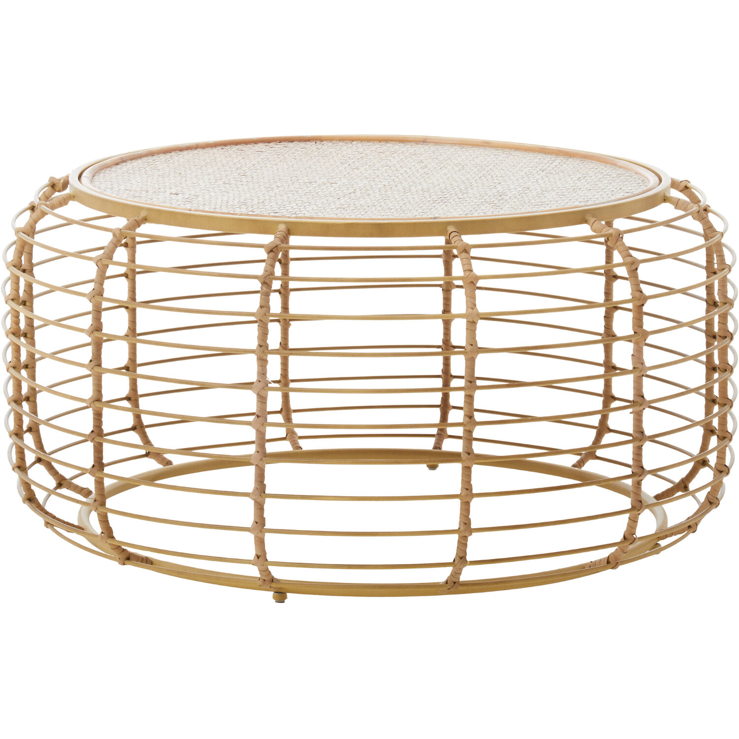 Trento Round Rattan Coffee Table - Natural