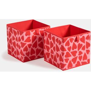 OHS Hearts Print Cube Storage Boxes