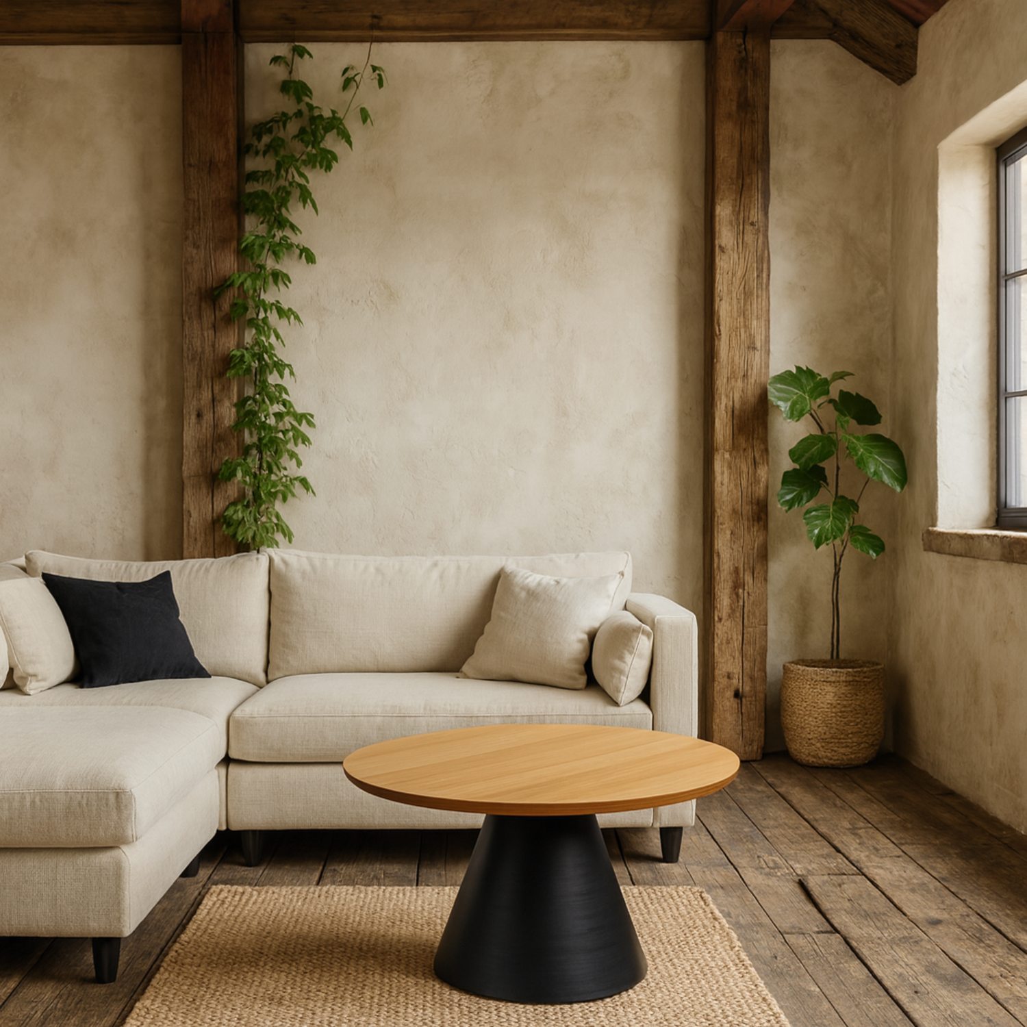 Hamburg Round Veneer Coffee Table Diameter - Natural