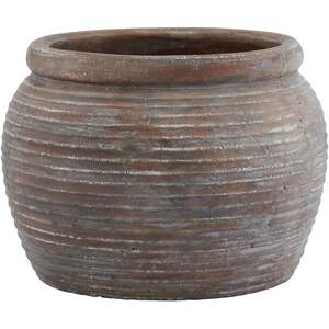 Small Dark Etched Ceramic Plant Pot