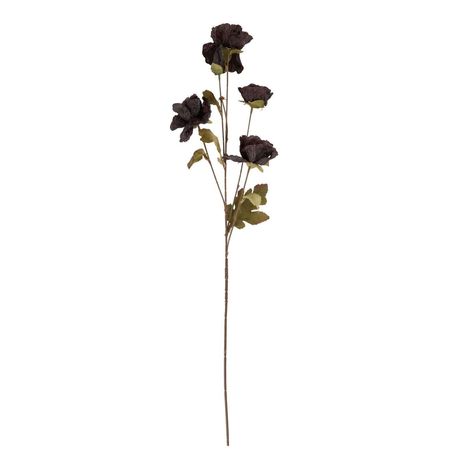 Set of 3 Tall Artificial Poppy Stems - Black