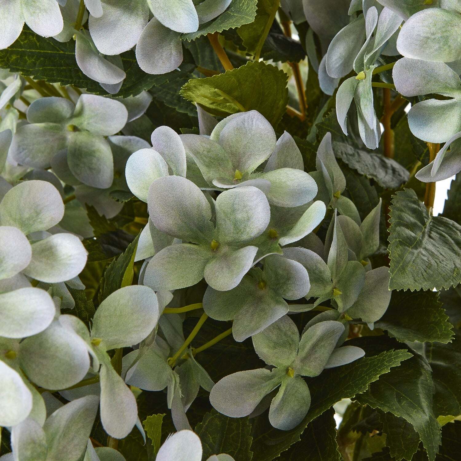 Large Artificial Hydrangea Matt Rounded Pot - Green