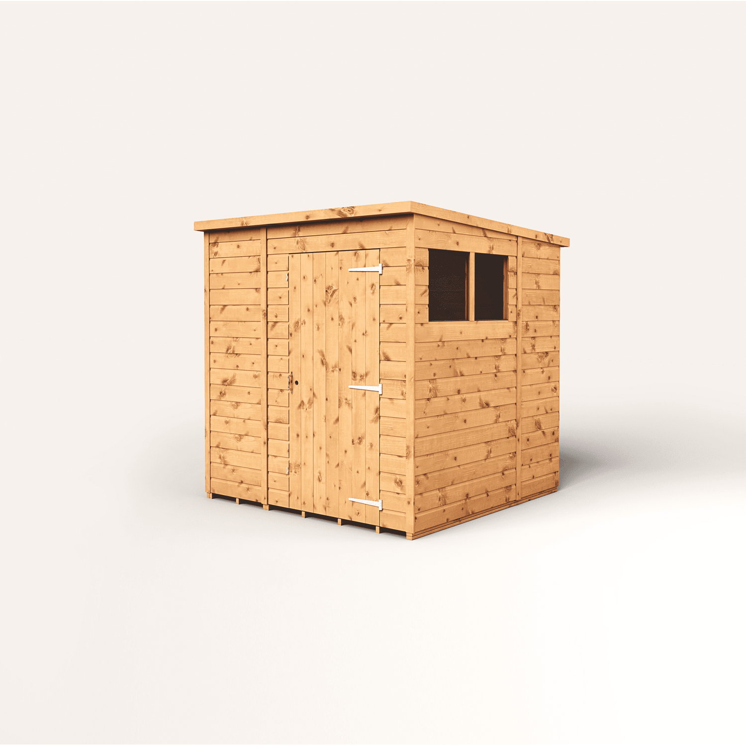 Empire 6x6 Modular Pent Garden Shed with a Single Door & Windows - Brown