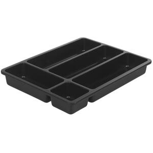 5-Compartment Cutlery Holder Tray - Black