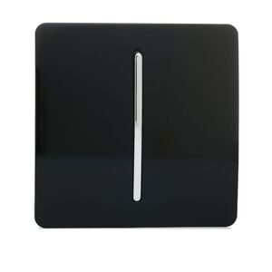 Trendi Switch 1 Gang 2 Way Screwless 10 Amp Single Electrical Light Switch in Piano Black
