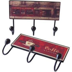 Jaxen Assorted Cafe Designs 3 Hook Hanger