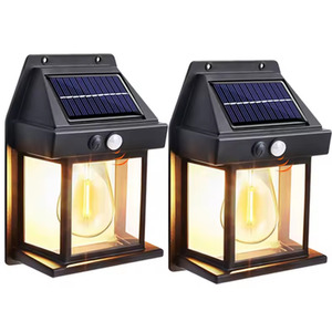 2Pc Solar Motion Sensor Outdoor Wall Light LED