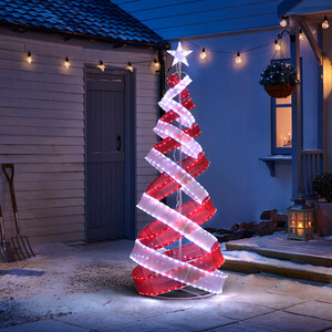 Red and White LED Christmas Tree