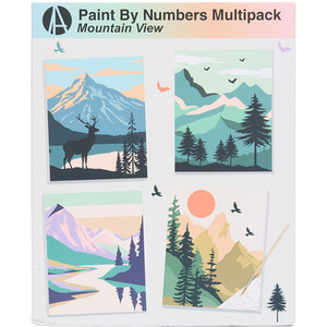 Pack of 4 Mountain View Paint By Numbers Kits