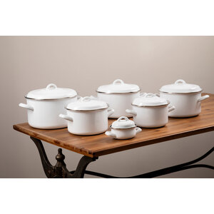 Porter White Enamel 10cm Mini Casserole Dish