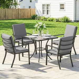 Outsunny 5 Pieces Outdoor Dining Set with Cushions, Garden Dining Set for 4