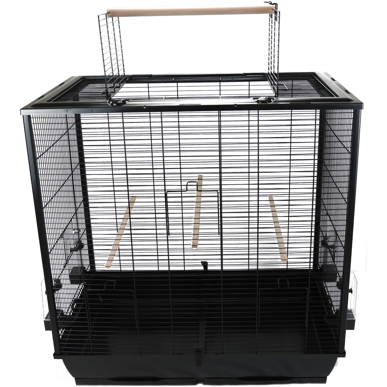 The Waldorf Bird  Cage with Opening Top and Perches - Green