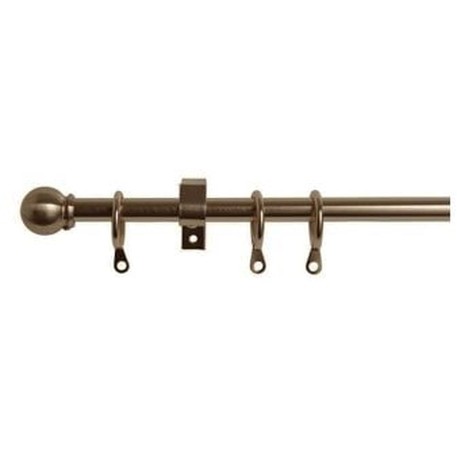 10 - 13mm Antique Brass Metal Ball Curtain Pole Set - Antique Brass / 150cm