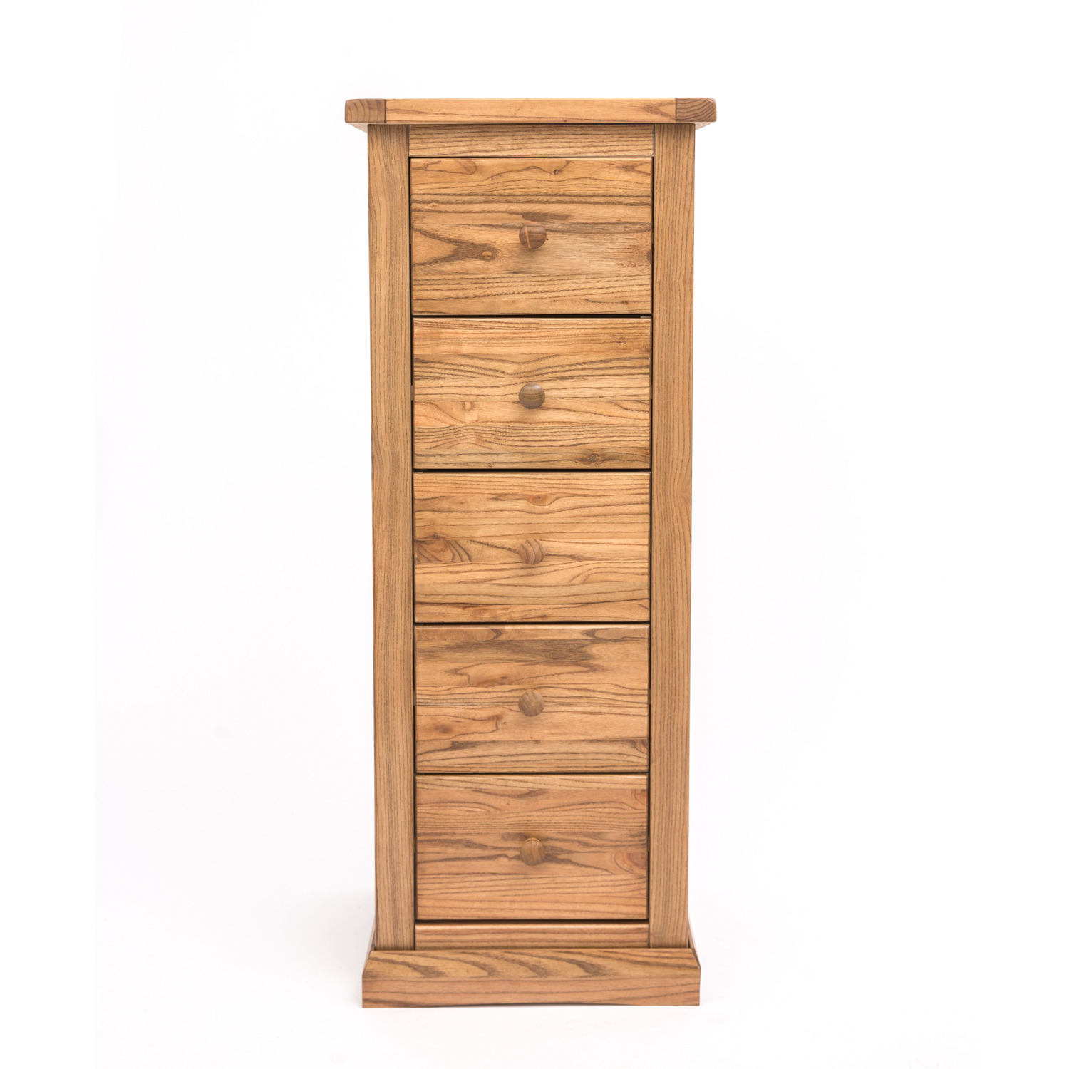 Cabinet Bits Salerno 5 Drawer Narrow Chest Of Drawers - Light Brown / Wood