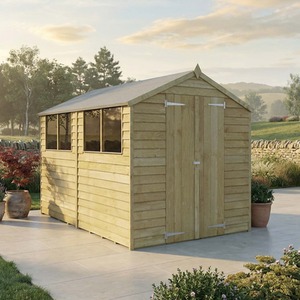 Waltons 10ft x 6ft Wooden Overlap Apex Roof Garden Storage Shed