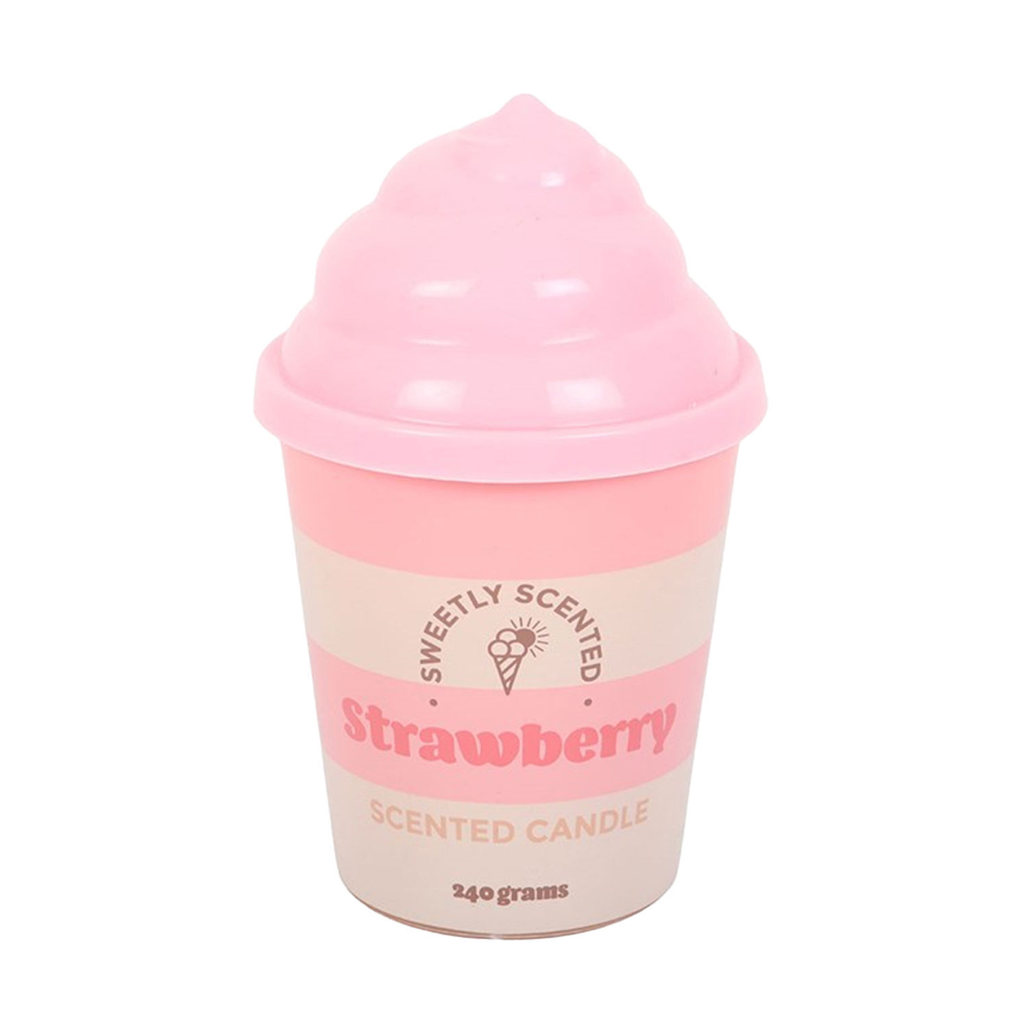 Something Different Strawberry Ice Cream Scented Candle - Soft Pink
