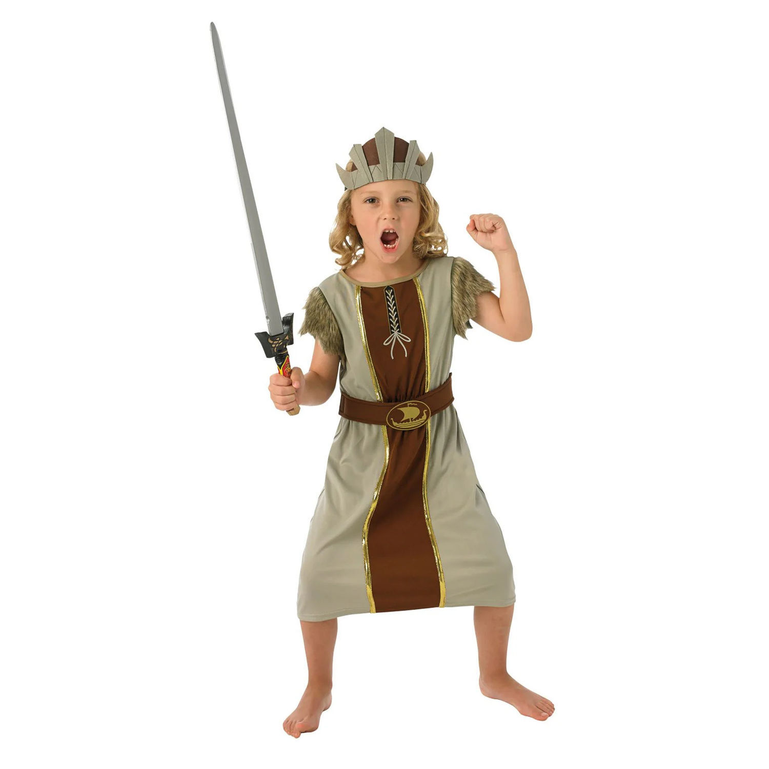 Bristol Novelty Boys Viking Costume - Grey/Brown