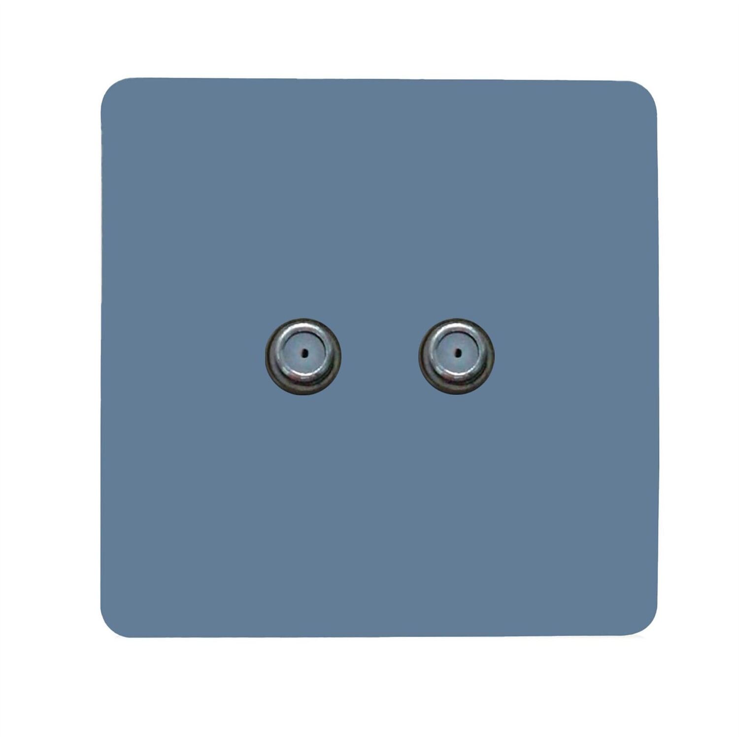 Trendi Switch Men's Sky Blue 2 Gang F-Type Satellite Television Socket In - Image 3