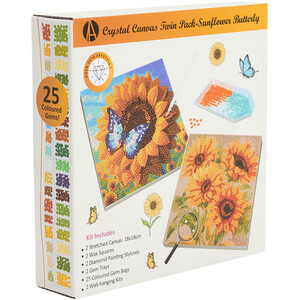 Pack of 2 Crystal Sunflower Canvas Set