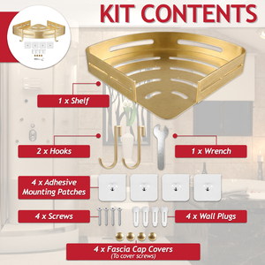 Corner Shelf Storage Rack (Gold)