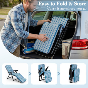 Foldable Garden Sun Lounger with Adjustable Backrest