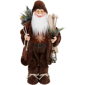 Hazel Fur Standing Santa Decoration